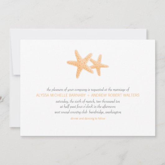 ヒトデペア結婚式招待状 招待状 (正面)