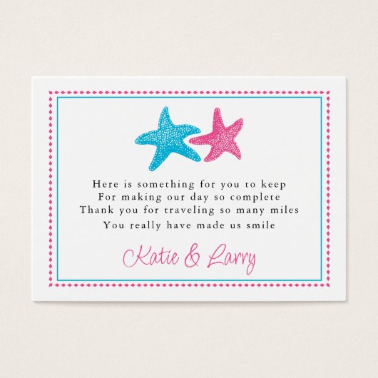 ヒトデメッセージカード |結婚式の引き出物 (正面)