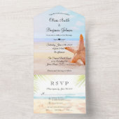 ヒトデモダントロピカルサマービーチ結婚式 オールインワン招待状 (内側)