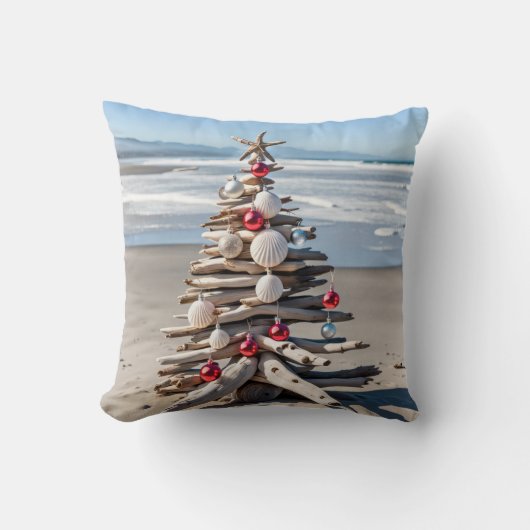ヒトデ付き流木クリスマスツリー クッション (正面)