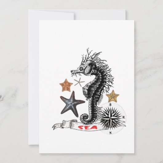 ヒトデ付シーホース ノートカード (正面)