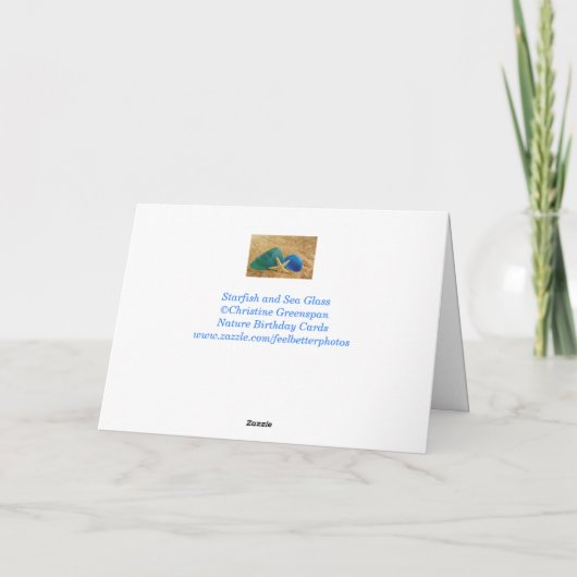 ヒトデ及びシーガラス誕生日 カード (裏面)