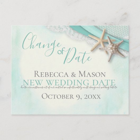 ヒトデ及びリボンの期日の変更 ポストカード (正面)