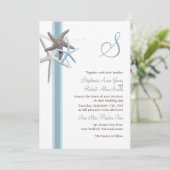 ヒトデ収集モノグラムの結婚式招待状 招待状 (スタンド正面)