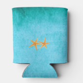 ヒトデ対とベールターコイズビーチ結婚式 缶クーラー (裏面)