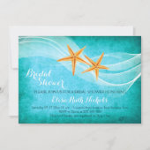 ヒトデ対ビーチ結婚式ブライダルシャワー 招待状 (正面)