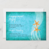 ヒトデ対ビーチ結婚式婚約パーティ 招待状 (正面)