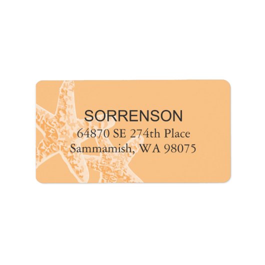 ヒトデ差出人住所ラベル ラベル (正面)