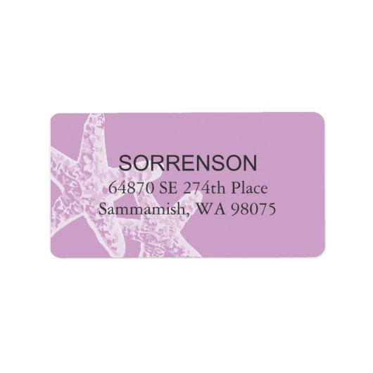 ヒトデ差出人住所ラベル ラベル (正面)