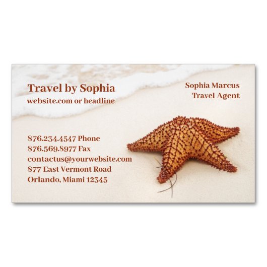 ヒトデ旅行代理店 マグネット名刺 (正面)