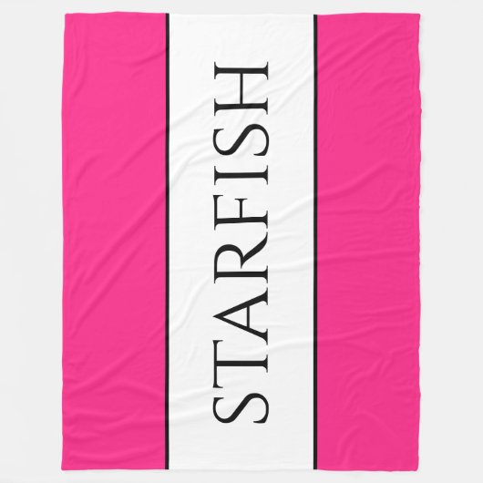 ヒトデ明るいスポーティなキャンディピンク白ストライプ色 フリースブランケット (正面)