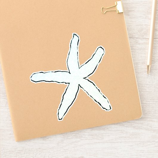 ヒトデ柄かわいい海洋生物ビーチ海 シール (ノートブック)