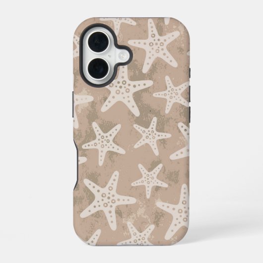 ヒトデ柄 サンドベージュ iPhone 16ケース (裏面)