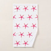 ヒトデ模様サンゴピンクカガーリーワイ航海のト バスタオルセット (ハンドタオル)