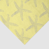 ヒトデ模様ビーチ沿岸黄カスタム色 薄葉紙 (詳細)