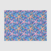 ヒトデ模様ピンクと青のデコページ 薄葉紙 (正面)