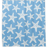 ヒトデ模様（青） シャワーカーテン (正面)