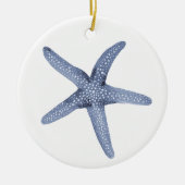 ヒトデ水彩青オーナメント セラミックオーナメント (正面)