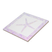 ヒトデ沿岸ビーチピンクパープルホワイト航海の タイル (側面)