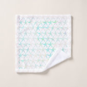 ヒトデ沿岸ビーチ多彩ティール（緑がかった色）カかわいらしウト バスタオルセット (ウォッシュタオル)