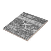 ヒトデ流木黒白 タイル (側面)