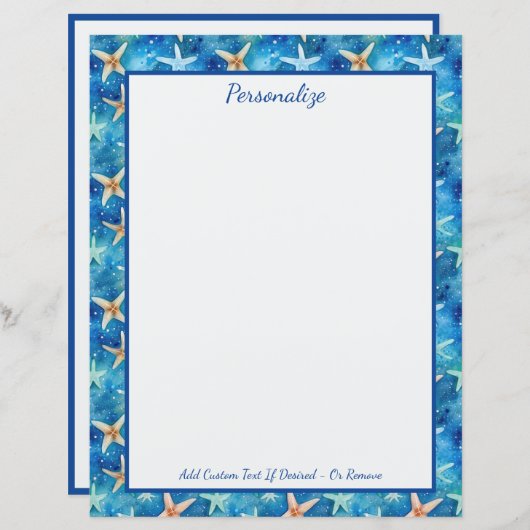 ヒトデ海シーマリンライフブルーパーソナライズされた (正面/裏面)