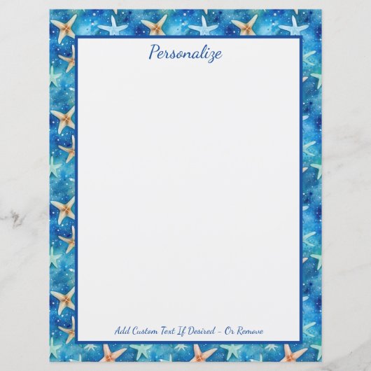 ヒトデ海シーマリンライフブルーパーソナライズされた (正面)