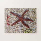 ヒトデ海ヴィンテージビーチレトロお土産 ジグソーパズル (横)