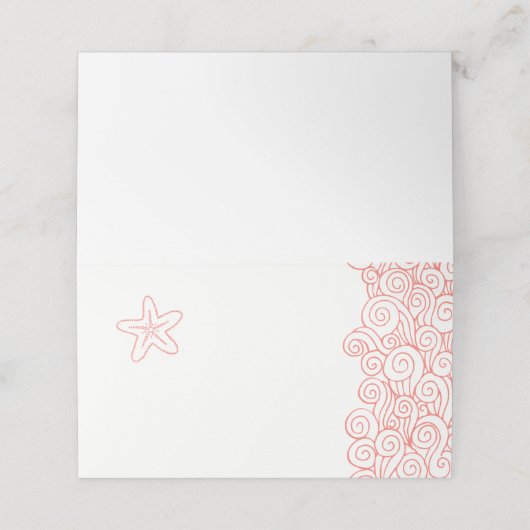 ヒトデ海波サンゴビーチゲスト座席表 プレイスカード (外部開封)