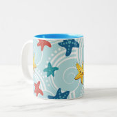 ヒトデ渦巻形の海 ツートーンマグカップ (正面左)