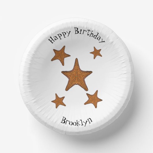 ヒトデ漫画イラストレーション ペーパーボウル (正面)