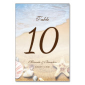 ヒトデ熱帯ビーチ結婚式テーブル番号 テーブルナンバー (裏面)