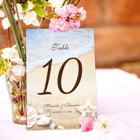 ヒトデ熱帯ビーチ結婚式テーブル番号 テーブルナンバー