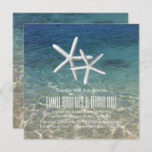 ヒトデ熱帯ビーチ結婚式 招待状 (正面/裏面)