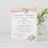 ヒトデ熱帯ヴィンテージビーチコーラル結婚ズ 招待状 (スタンド正面)