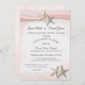 ヒトデ熱帯ヴィンテージビーチコーラル結婚ズ 招待状 (正面/裏面)