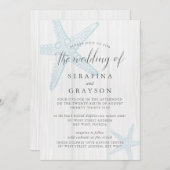 ヒトデ熱帯素朴ビーチブ結婚ルーズInvt 招待状 (正面/裏面)