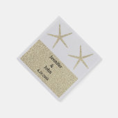 ヒトデ熱帯金ゴールドグリッターシルバー結婚ズカワイイ スタンダードカクテルナプキン (角)