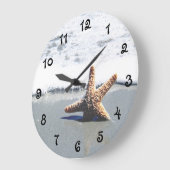 ヒトデ独身のが岸に打ち上げられる ラージ壁時計 (傾斜)
