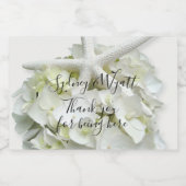 ヒトデ白あじさい花ありがとう結婚ございます スパークリングワインラベル (シングルラベル)