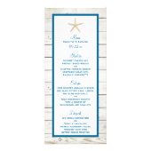 ヒトデ白塗り木材ビーチ結婚式メニュー ラックカード (正面)