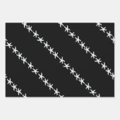 ヒトデ砂ドルニュートラルブラックグレー ラッピングペーパーシート (正面2)