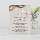 ヒトデ素朴トロピカルコーストビーチ結婚式 招待状 (スタンド正面)