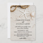 ヒトデ素朴トロピカルコーストビーチ結婚式 招待状 (正面)