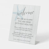 ヒトデ素朴ビーチ結婚のマスクの安全性 台座サイン (正面)