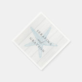 ヒトデ素朴ビーチ結婚式 スタンダードカクテルナプキン (角)