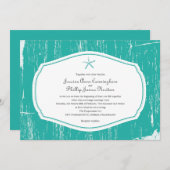 ヒトデ素朴ビーチ結婚式 招待状 (正面/裏面)