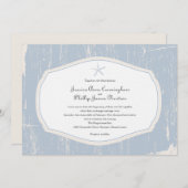 ヒトデ素朴ビーチ結婚式 招待状 (正面/裏面)