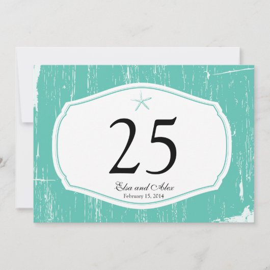 ヒトデ素朴ビーチ表番号 招待状 (正面)