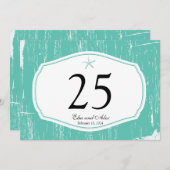 ヒトデ素朴ビーチ表番号 招待状 (正面/裏面)